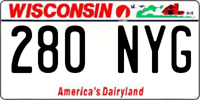 WI license plate 280NYG