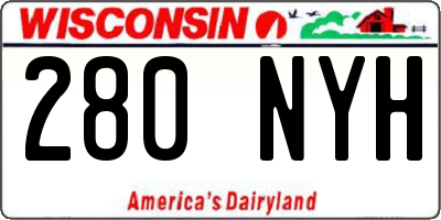 WI license plate 280NYH