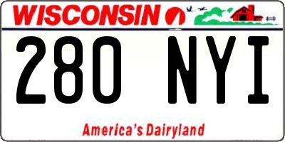 WI license plate 280NYI