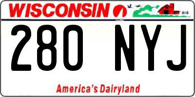 WI license plate 280NYJ