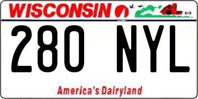 WI license plate 280NYL