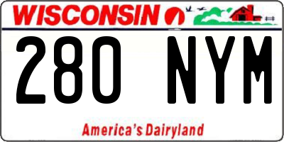 WI license plate 280NYM