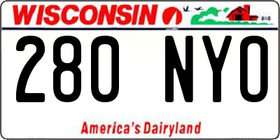 WI license plate 280NYO