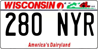 WI license plate 280NYR
