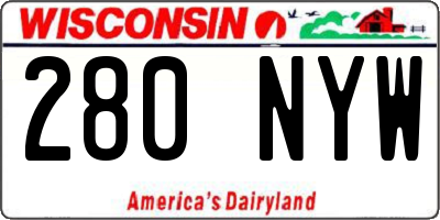 WI license plate 280NYW