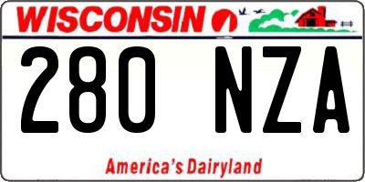 WI license plate 280NZA