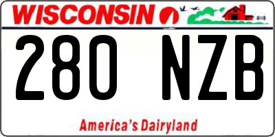 WI license plate 280NZB