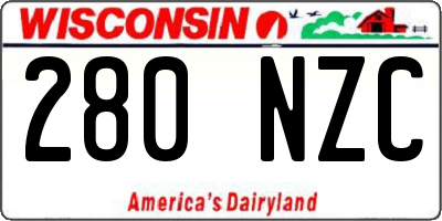 WI license plate 280NZC