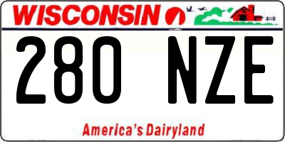 WI license plate 280NZE