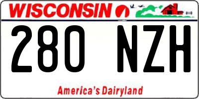 WI license plate 280NZH