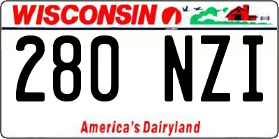 WI license plate 280NZI