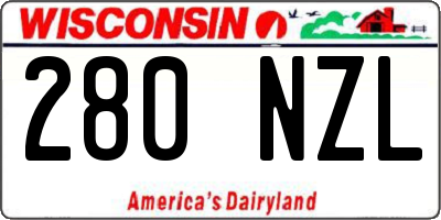 WI license plate 280NZL