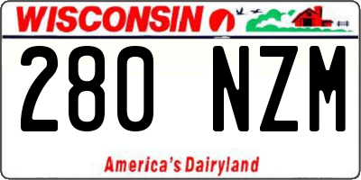 WI license plate 280NZM