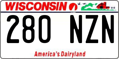 WI license plate 280NZN