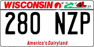 WI license plate 280NZP