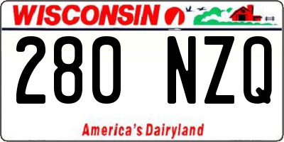 WI license plate 280NZQ