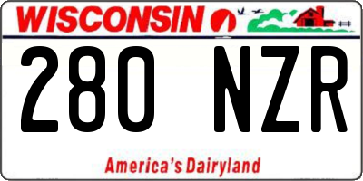 WI license plate 280NZR