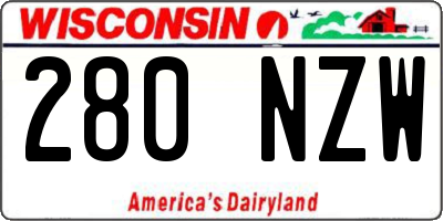 WI license plate 280NZW