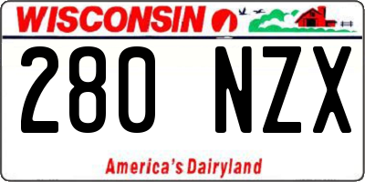 WI license plate 280NZX
