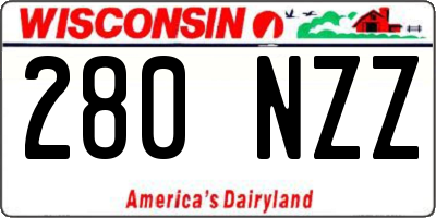 WI license plate 280NZZ