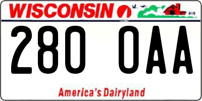 WI license plate 280OAA