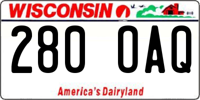 WI license plate 280OAQ