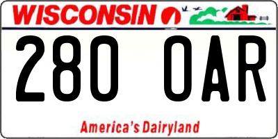 WI license plate 280OAR
