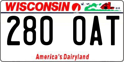WI license plate 280OAT