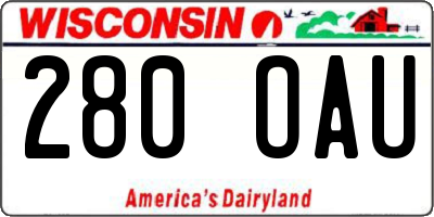WI license plate 280OAU