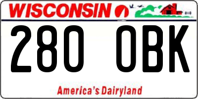 WI license plate 280OBK