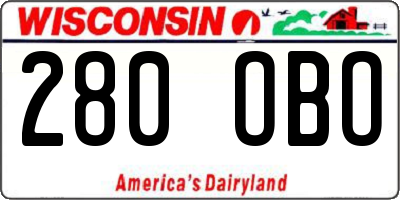 WI license plate 280OBO