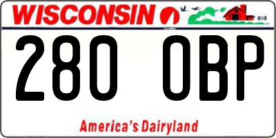 WI license plate 280OBP