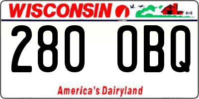 WI license plate 280OBQ