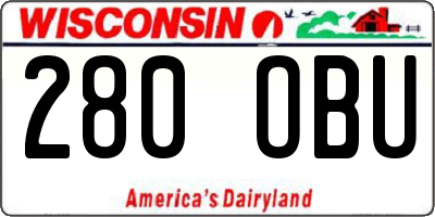 WI license plate 280OBU