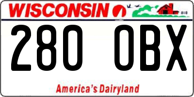 WI license plate 280OBX