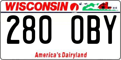 WI license plate 280OBY