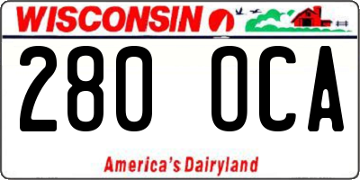 WI license plate 280OCA