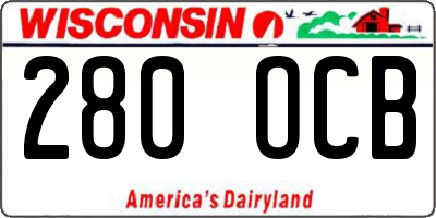 WI license plate 280OCB