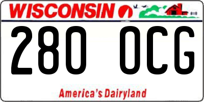 WI license plate 280OCG