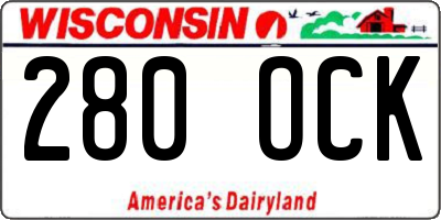 WI license plate 280OCK