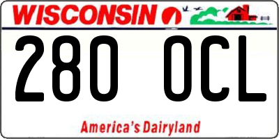 WI license plate 280OCL