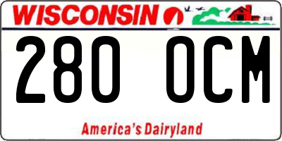 WI license plate 280OCM