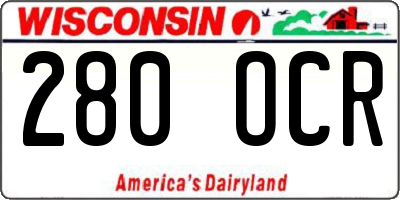 WI license plate 280OCR