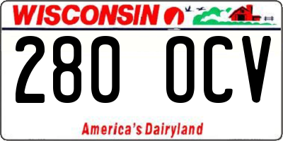 WI license plate 280OCV