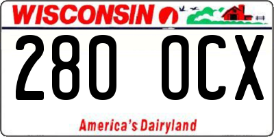 WI license plate 280OCX