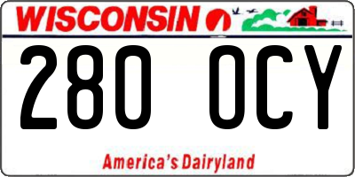 WI license plate 280OCY