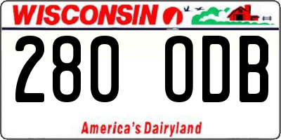 WI license plate 280ODB