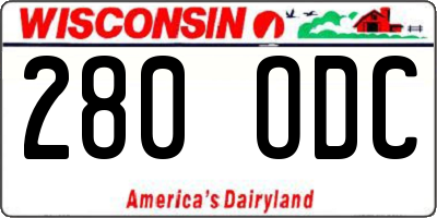 WI license plate 280ODC