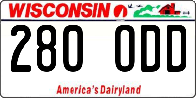 WI license plate 280ODD