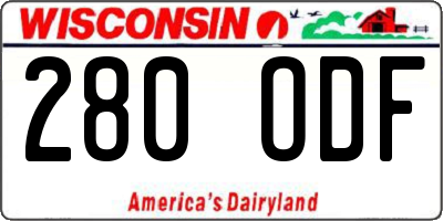 WI license plate 280ODF